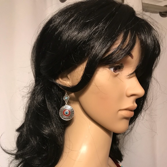 NEW Boho Ethnic Round Double Drop Earrings - Picture 3 of 7